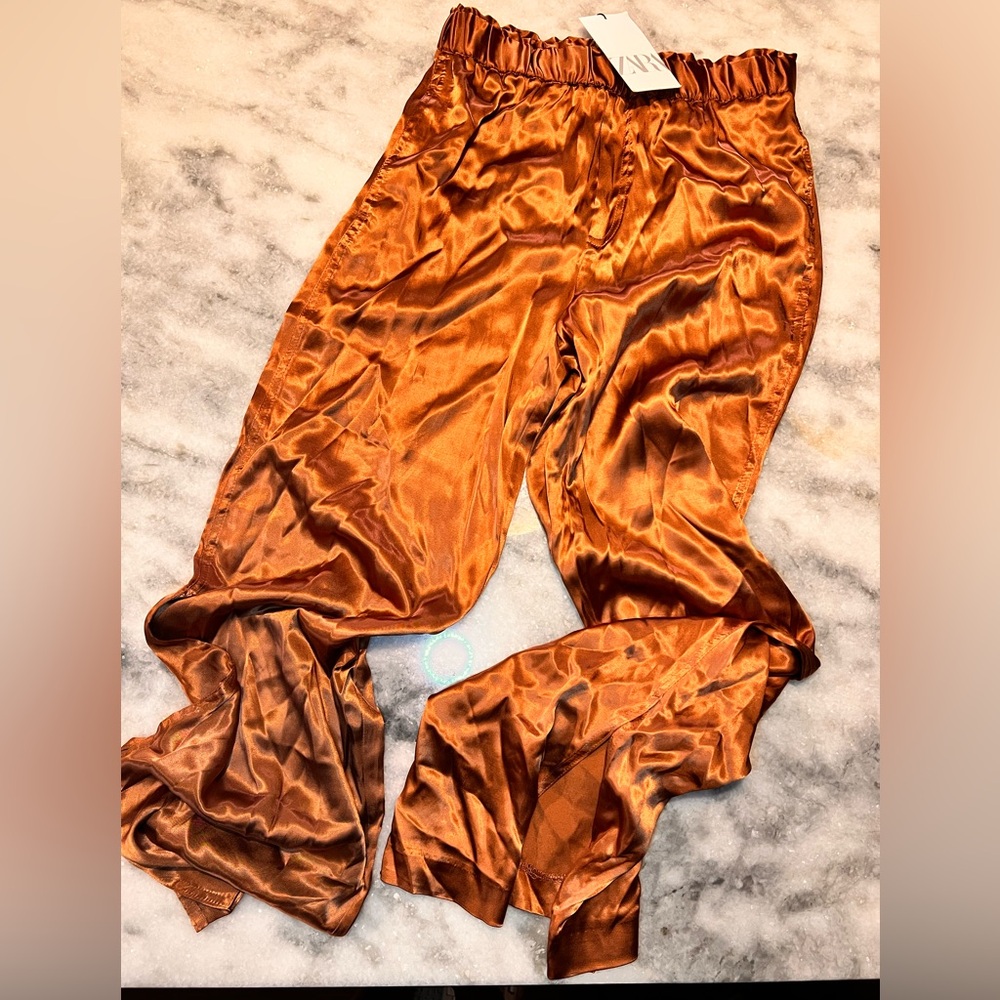 Zara Two Piece Rust Pants Set - Picture 3 of 8
